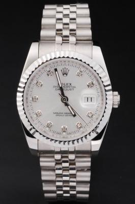 Rolex Datejust Mechanism Silver&White Cutwork Women Watch-RD2428