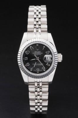 Rolex Datejust Mechanism Silver Bezel Black Surface Watch-RD2452