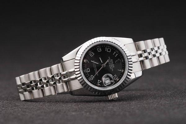Rolex Datejust Mechanism Silver Bezel Black Surface Watch-RD2452