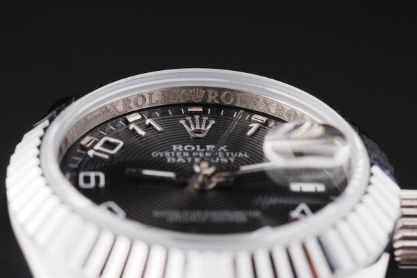 Rolex Datejust Mechanism Silver Bezel Black Surface Watch-RD2452