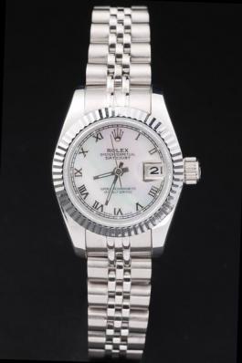 Rolex Datejust Mechanism Silver Bezel&White Surface Watch-RD2451