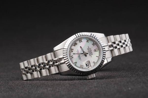 Rolex Datejust Mechanism Silver Bezel&White Surface Watch-RD2451
