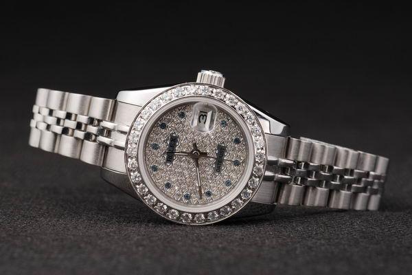 Rolex Datejust Mechanism Silver Diamond Surface Watch-RD2435