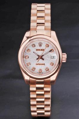 Rolex Datejust Rose Gold White Surface 25mm Watch-RD3759