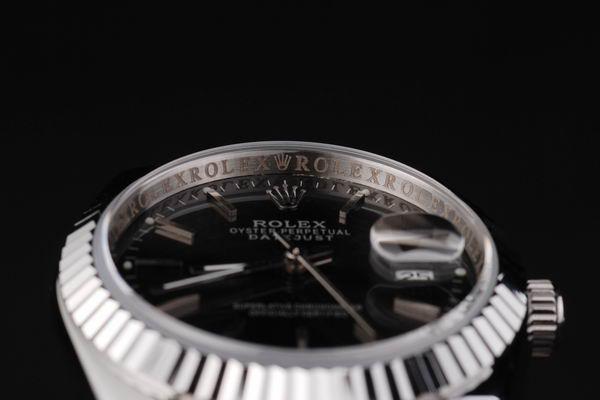 Rolex Datejust Silver Black Stainless Steel Watch-RD2411