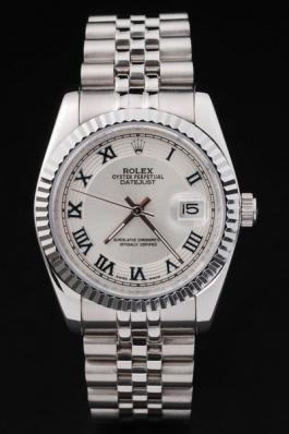Rolex Datejust Silver&White Surface Cutwork Watch-RD2391