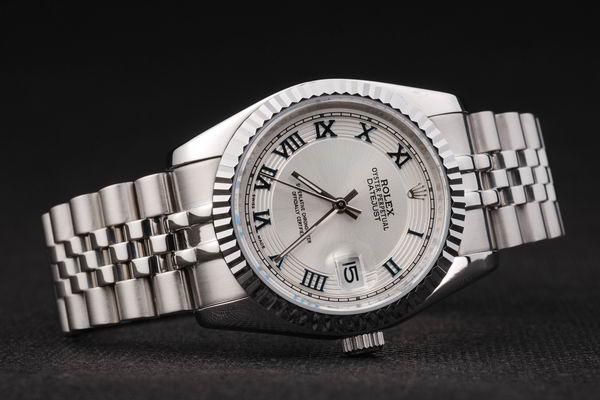 Rolex Datejust Silver&White Surface Cutwork Watch-RD2391