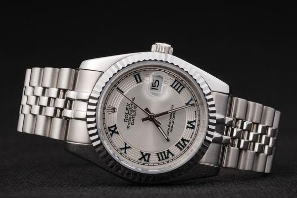 Rolex Datejust Silver&White Surface Cutwork Watch-RD2391