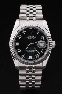 Rolex Datejust Silver Bezel&Black Surface Watch-RD2393