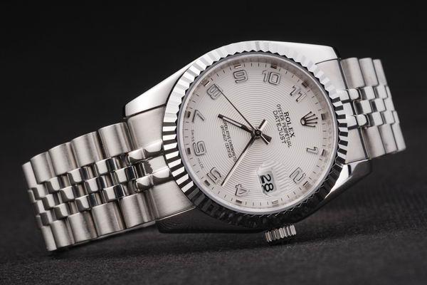 Rolex Datejust Silver Bezel White Surface Watch-RD2392