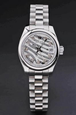 Rolex Datejust Silver Cutwork Women 25mm Watch-RD3769