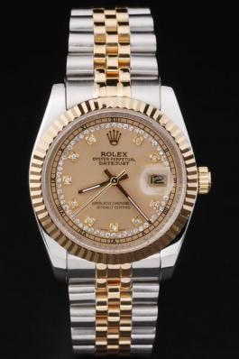 Rolex Datejust Stainless Steel Golden Dial Watch-RD2386