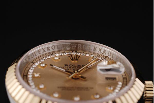 Rolex Datejust Stainless Steel Golden Dial Watch-RD2386