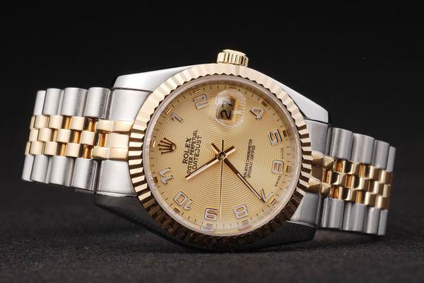 Rolex Datejust Stainless Steel Golden Surface Watch-RD2385