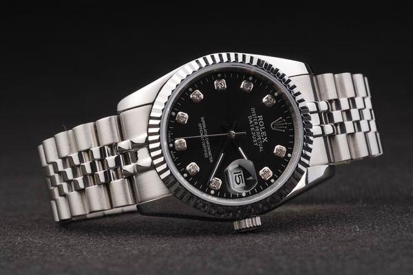 Rolex Datejust Swiss Mechanism Silver&Black Watch-RD2379