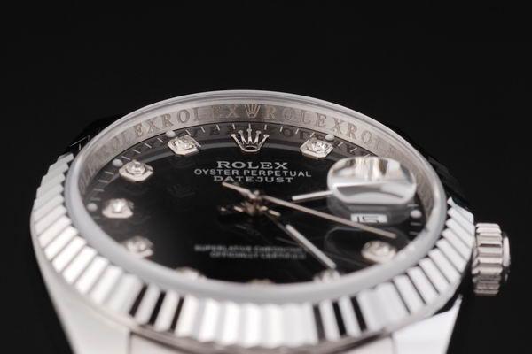 Rolex Datejust Swiss Mechanism Silver&Black Watch-RD2379