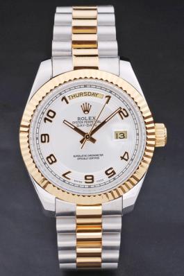 Rolex Day-Date Golden White Surface Cutwork Watch-RD4025