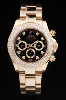 Rolex Daytona Mechanism Diamond Bezel&Black 39mm Watch-RD4015