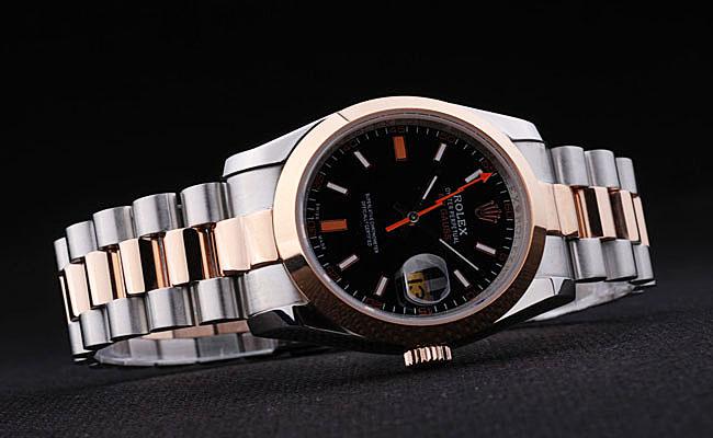 Rolex Milgauss Rose Gold&Black Stainless Steel 36mm Watch-RM3883