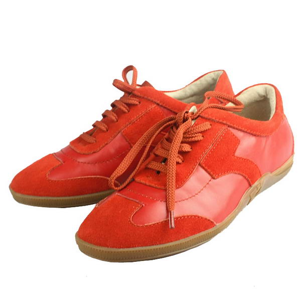 Salvatore Ferragamo Suede with Lambskin Sneaker Red