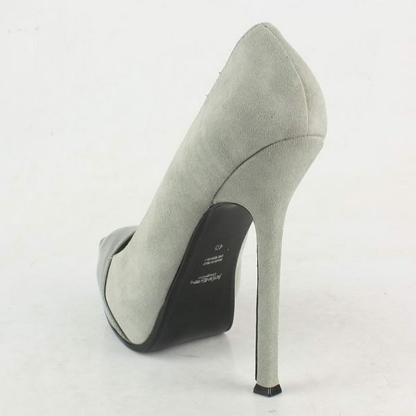 Yves Saint Laurent Suede and Patent Pumps Grey