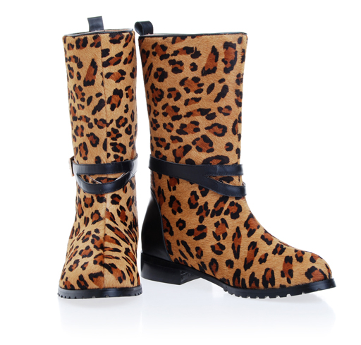 Yves Saint Laurent Chyc Biker Leopard Print Boots