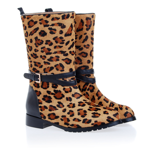 Yves Saint Laurent Chyc Biker Leopard Print Boots