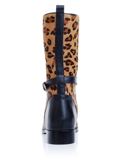 Yves Saint Laurent Chyc Biker Leopard Print Boots