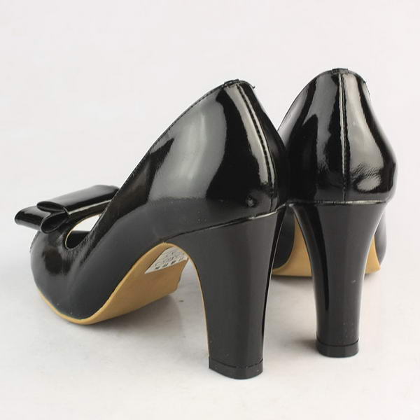 miu miu Patent Leather Bow Peep Toe Pump Black