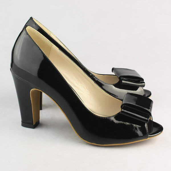 miu miu Patent Leather Bow Peep Toe Pump Black