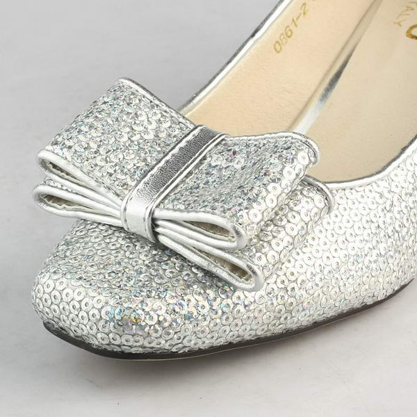 miu miu Rigid Sequined Bow Pump Silver