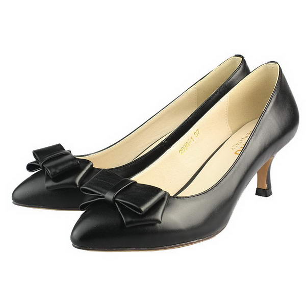 miu miu Sheepskin Leather Bow Point Toe Pump Black