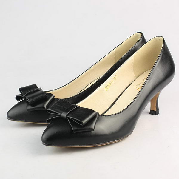 miu miu Sheepskin Leather Bow Point Toe Pump Black