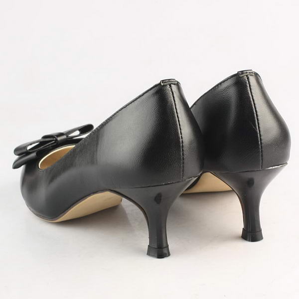 miu miu Sheepskin Leather Bow Point Toe Pump Black