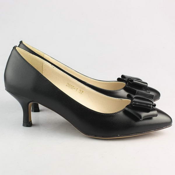 miu miu Sheepskin Leather Bow Point Toe Pump Black