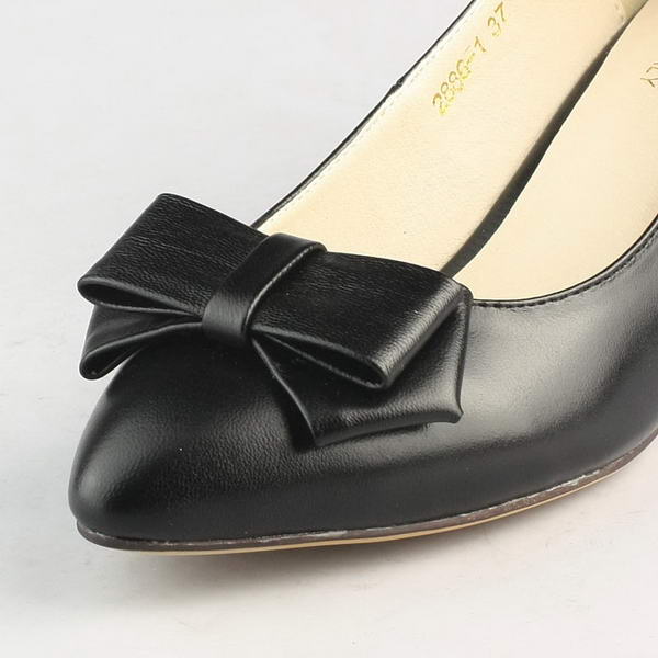 miu miu Sheepskin Leather Bow Point Toe Pump Black