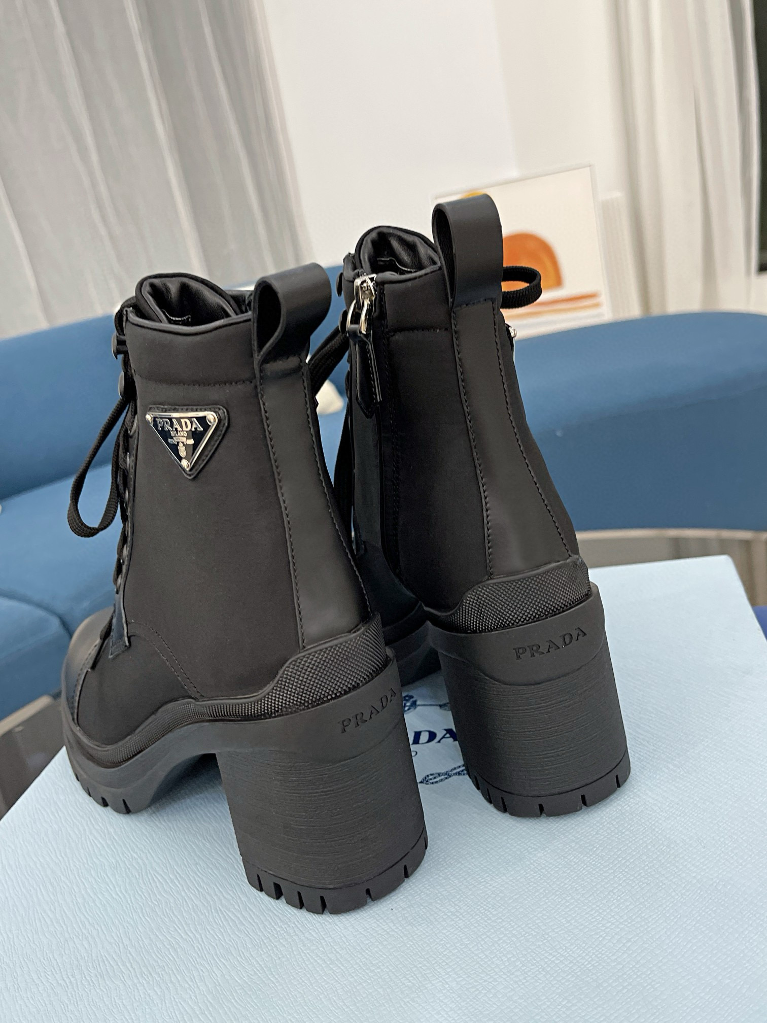 Prada boots heels 7.5CM PD80210 Black 