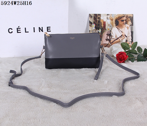 Celine in pelle Khaki Pochette nero