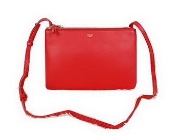 A tracolla in pelle di vitello di Celine Trio Bag C27002 rosso