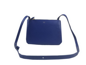 Celine Trio cuoio originale Borsa a tracolla C98317 Blu