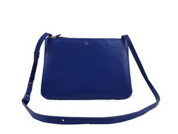 Celine Trio cuoio originale Borsa a tracolla C98318 Blu