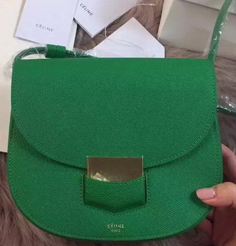 Pelle Celine Trotteur Borsa Litchi CTA4298 Verde