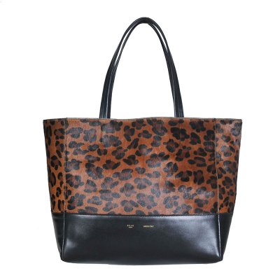 Celine Cabas Black Leopard bovina Borse