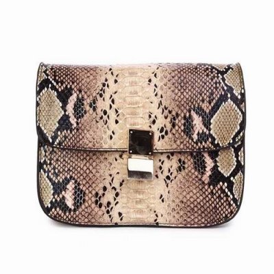 Celine Chiusura Python Pelle Fiore Beige Borse