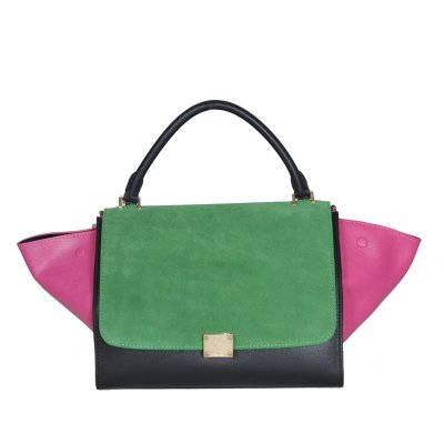 Celine Classic Black Green Rose Borse in pelle di vacchetta