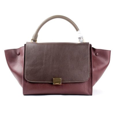 Celine Classic Maroon Caffè Borse in pelle