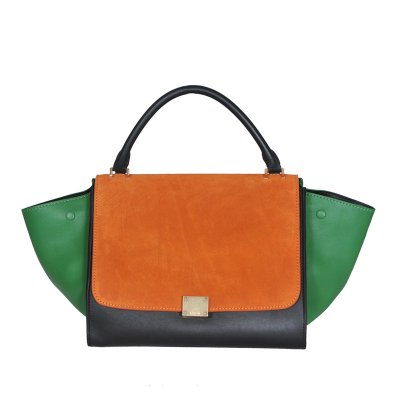 Celine Classic Nero Arancione Verde Borse in pelle bovina