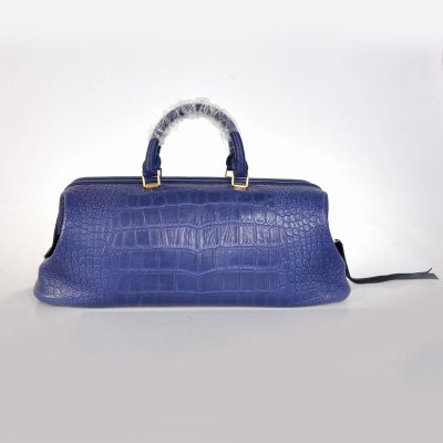 Celine Dottore Telaio Borsa Croc Blu