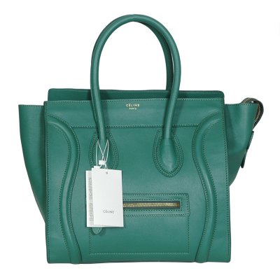 Celine Boston Bag Cuoio Verde Sorriso