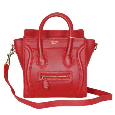 Celine Boston Bag di vacchetta rossa Sorriso